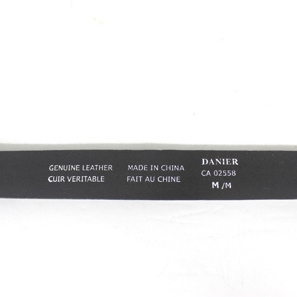 DANIER Black Leather Narrow Dress Belt - Picture 7 of 8